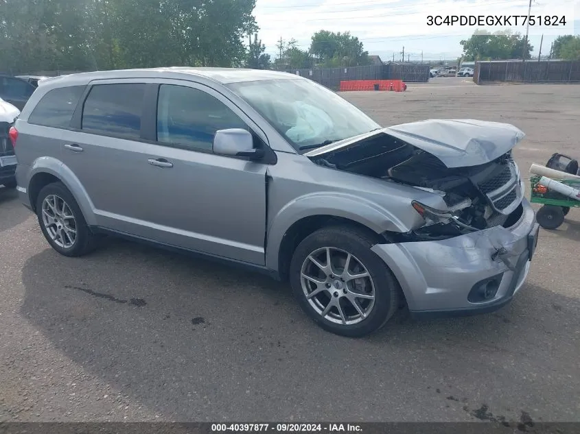 2019 Dodge Journey Gt Awd VIN: 3C4PDDEGXKT751824 Lot: 40397877