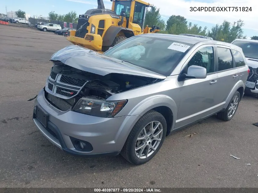 2019 Dodge Journey Gt Awd VIN: 3C4PDDEGXKT751824 Lot: 40397877