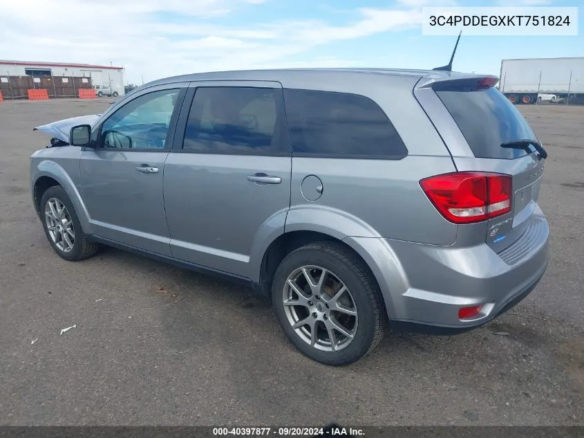 2019 Dodge Journey Gt Awd VIN: 3C4PDDEGXKT751824 Lot: 40397877