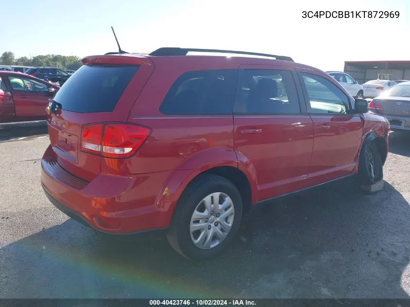 2019 Dodge Journey Se VIN: 3C4PDCBB1KT872969 Lot: 40423746