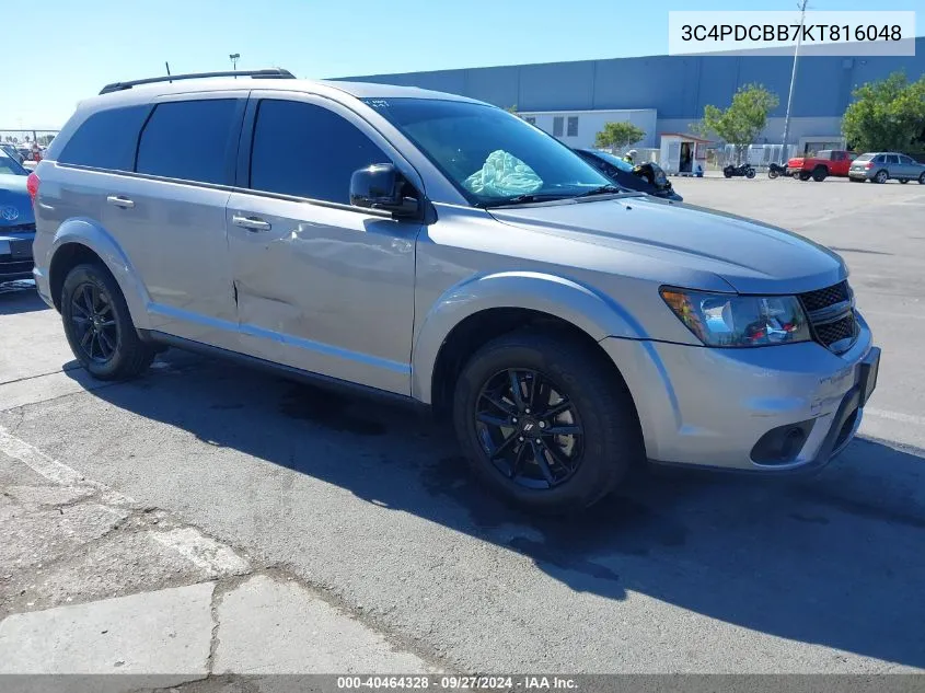 2019 Dodge Journey Se VIN: 3C4PDCBB7KT816048 Lot: 40464328