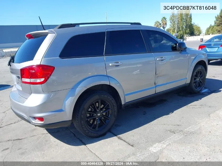 2019 Dodge Journey Se VIN: 3C4PDCBB7KT816048 Lot: 40464328