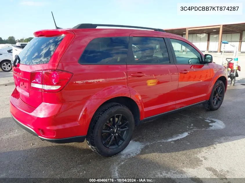 2019 Dodge Journey Se VIN: 3C4PDCBB7KT874287 Lot: 40466776