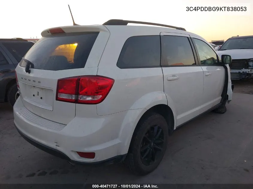 2019 Dodge Journey Se VIN: 3C4PDDBG9KT838053 Lot: 40471727