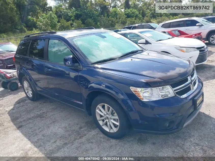 2019 Dodge Journey Se VIN: 3C4PDCBB2KT869742 Lot: 40475542