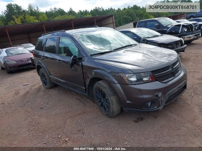 2019 Dodge Journey Se VIN: 3C4PDCBG0KT868701 Lot: 40477949