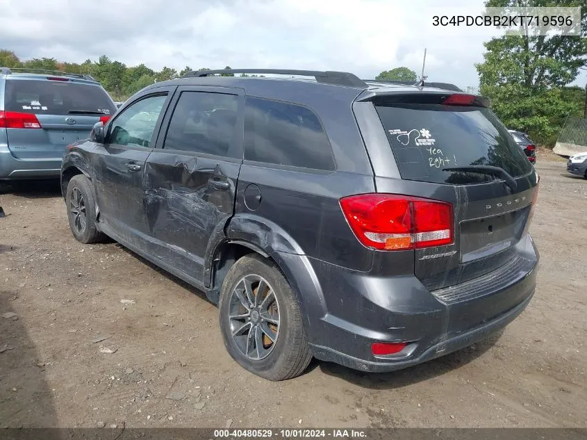 2019 Dodge Journey Se VIN: 3C4PDCBB2KT719596 Lot: 40480529