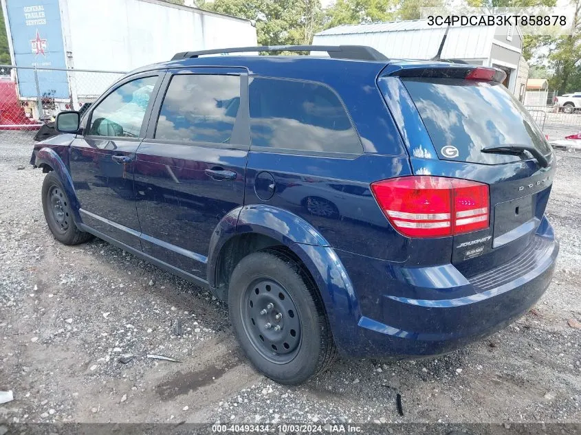 2019 Dodge Journey Se Value Package VIN: 3C4PDCAB3KT858878 Lot: 40493434