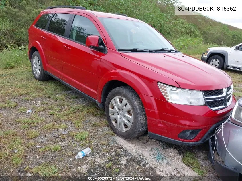 2019 Dodge Journey Se VIN: 3C4PDDBG0KT816362 Lot: 40526972