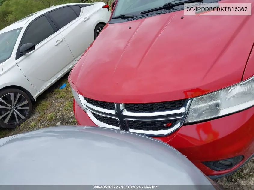 2019 Dodge Journey Se VIN: 3C4PDDBG0KT816362 Lot: 40526972