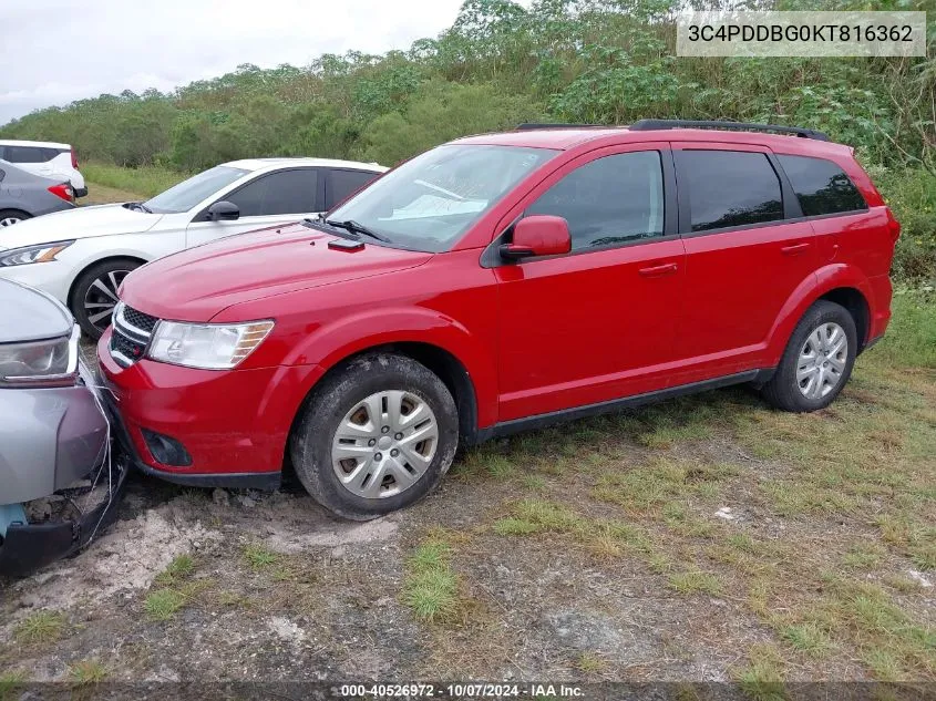 2019 Dodge Journey Se VIN: 3C4PDDBG0KT816362 Lot: 40526972