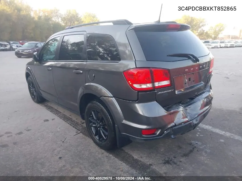 2019 Dodge Journey Se VIN: 3C4PDCBBXKT852865 Lot: 40529575