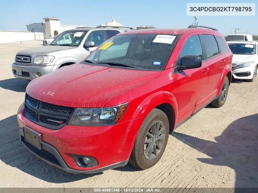 2019 Dodge Journey Se VIN: 3C4PDCBG2KT798795 Lot: 40561348