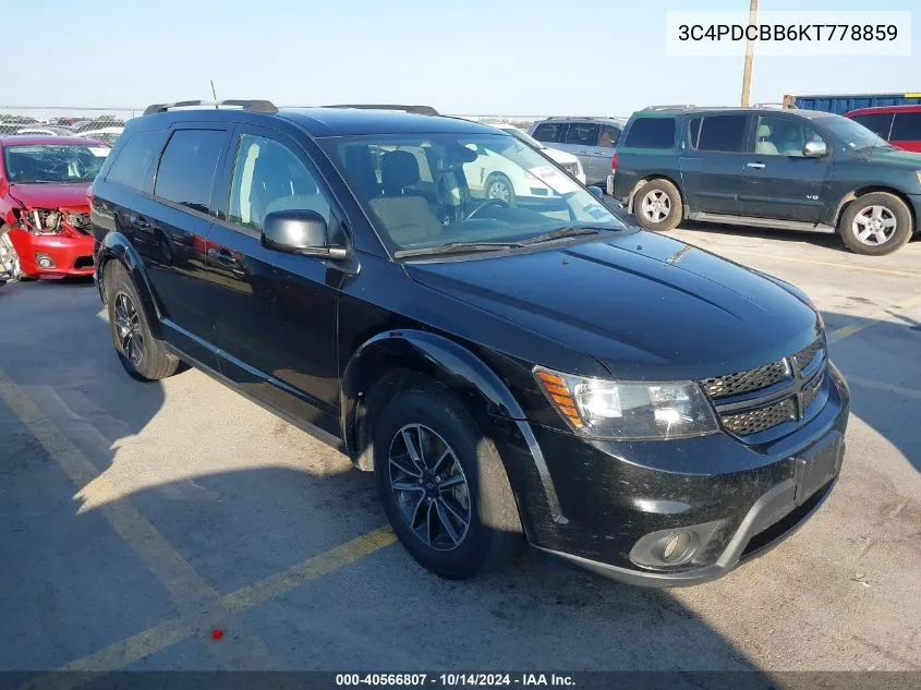 2019 Dodge Journey Se VIN: 3C4PDCBB6KT778859 Lot: 40566807