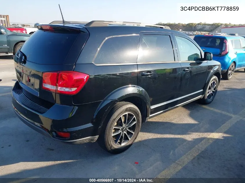 2019 Dodge Journey Se VIN: 3C4PDCBB6KT778859 Lot: 40566807