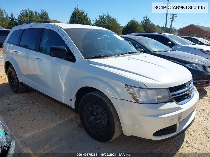 2019 Dodge Journey Se Value Package VIN: 3C4PDCAB9KT860005 Lot: 40575368