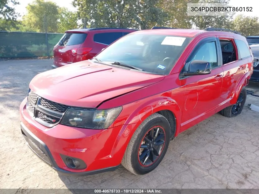 2019 Dodge Journey Se VIN: 3C4PDCBB2KT860152 Lot: 40575733