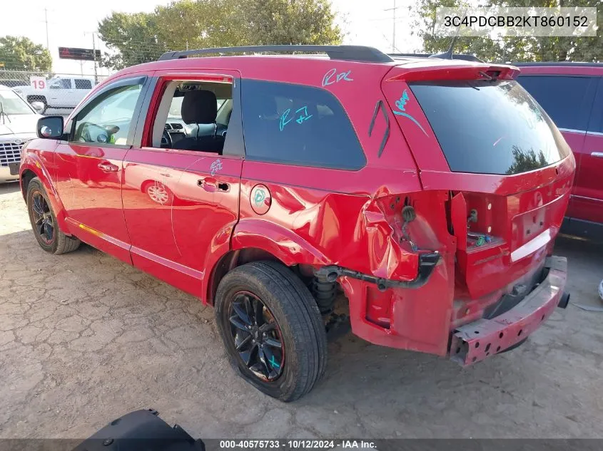 2019 Dodge Journey Se VIN: 3C4PDCBB2KT860152 Lot: 40575733