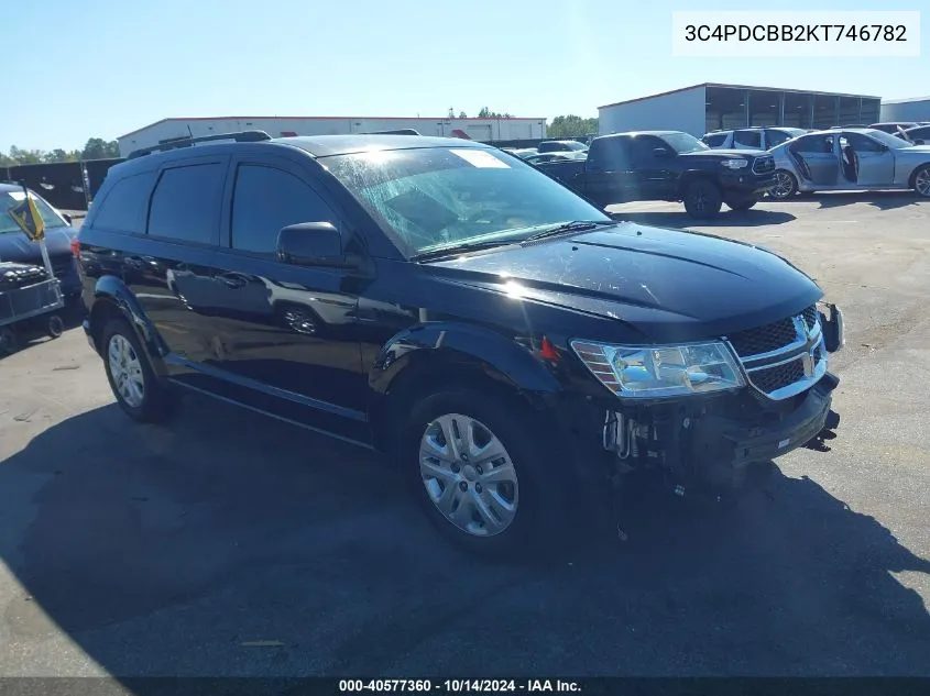 2019 Dodge Journey Se VIN: 3C4PDCBB2KT746782 Lot: 40577360