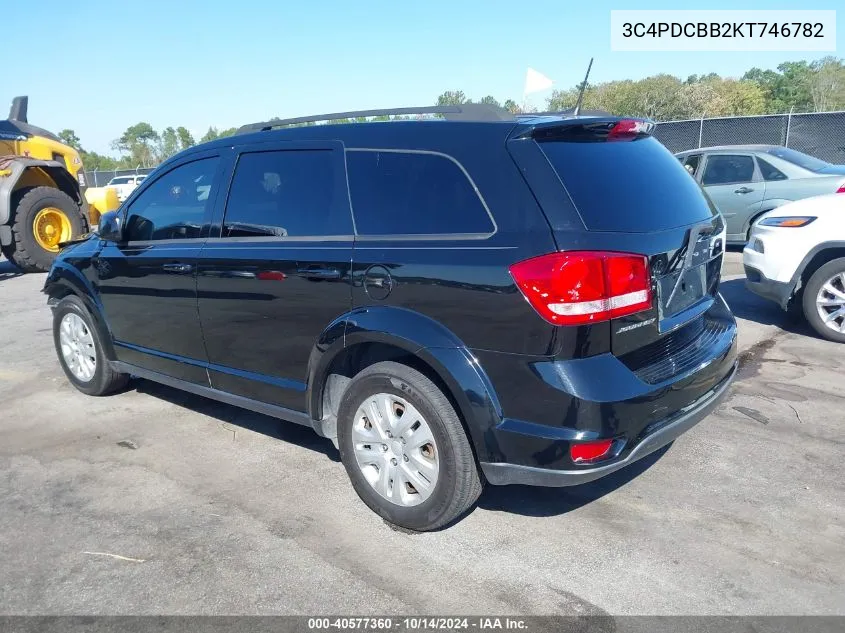 2019 Dodge Journey Se VIN: 3C4PDCBB2KT746782 Lot: 40577360