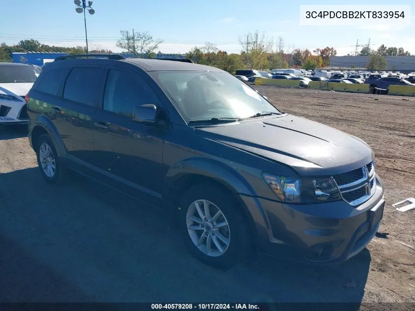 2019 Dodge Journey Se VIN: 3C4PDCBB2KT833954 Lot: 40579208