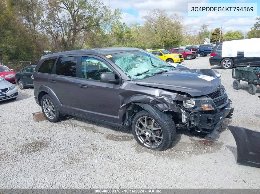 2019 Dodge Journey Gt Awd VIN: 3C4PDDEG4KT794569 Lot: 40589378