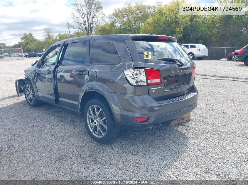 2019 Dodge Journey Gt Awd VIN: 3C4PDDEG4KT794569 Lot: 40589378