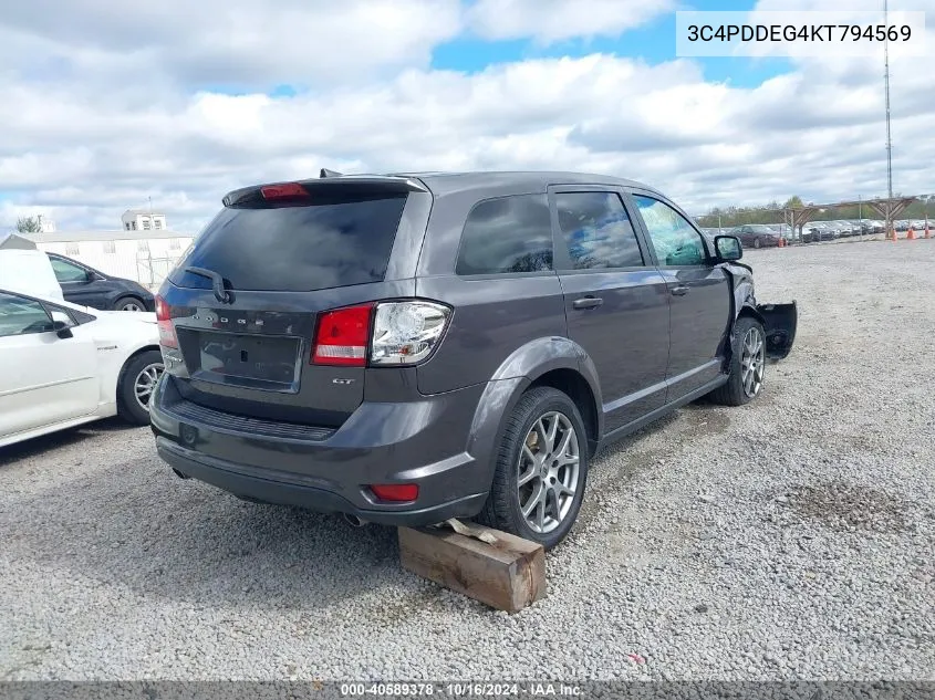 2019 Dodge Journey Gt Awd VIN: 3C4PDDEG4KT794569 Lot: 40589378