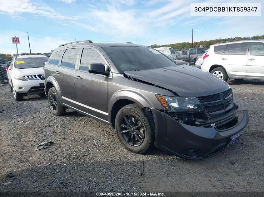 2019 Dodge Journey Se VIN: 3C4PDCBB1KT859347 Lot: 40593205