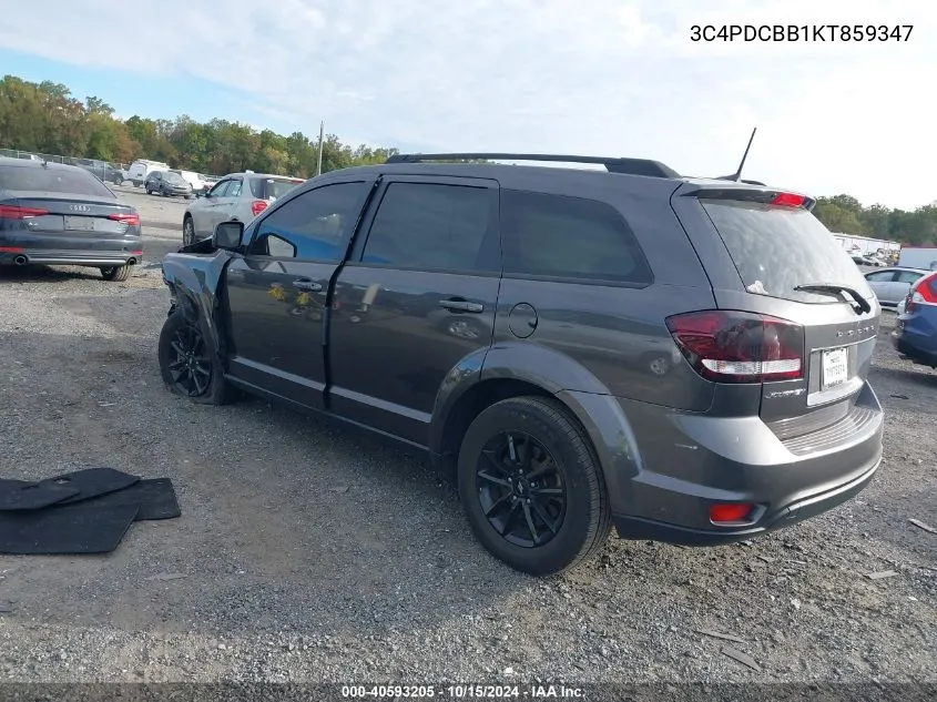 2019 Dodge Journey Se VIN: 3C4PDCBB1KT859347 Lot: 40593205