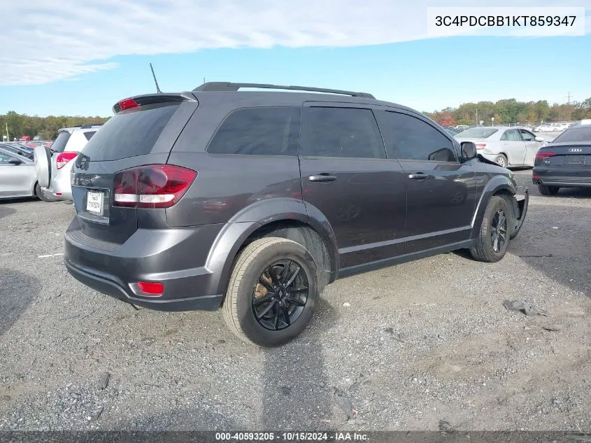 2019 Dodge Journey Se VIN: 3C4PDCBB1KT859347 Lot: 40593205