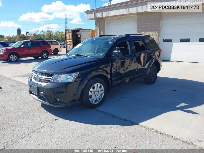 2019 Dodge Journey Se VIN: 3C4PDCBB3KT841478 Lot: 40593551