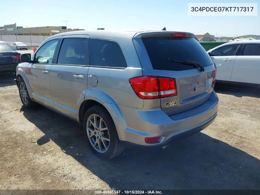 2019 Dodge Journey Gt VIN: 3C4PDCEG7KT717317 Lot: 40595547