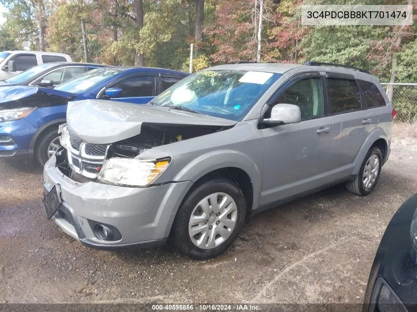 2019 Dodge Journey Se VIN: 3C4PDCBB8KT701474 Lot: 40595856