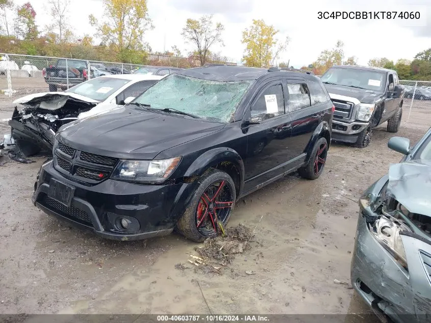 2019 Dodge Journey Se VIN: 3C4PDCBB1KT874060 Lot: 40603787