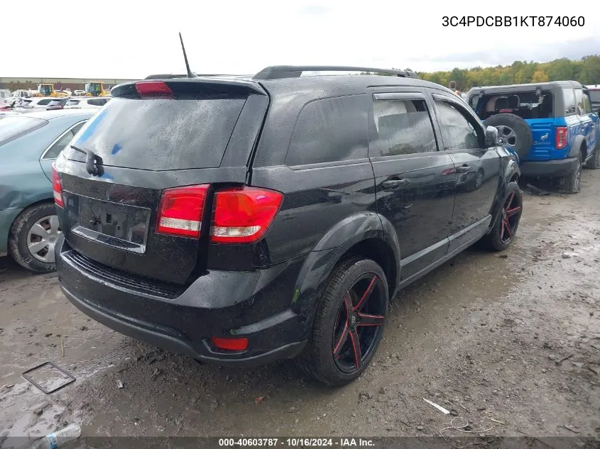 2019 Dodge Journey Se VIN: 3C4PDCBB1KT874060 Lot: 40603787