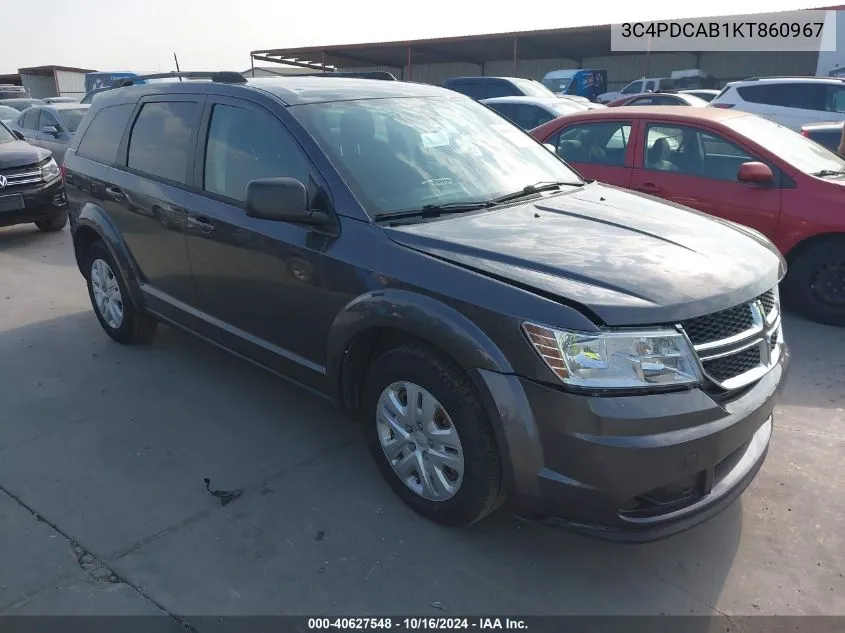 2019 Dodge Journey Se Value Package VIN: 3C4PDCAB1KT860967 Lot: 40627548