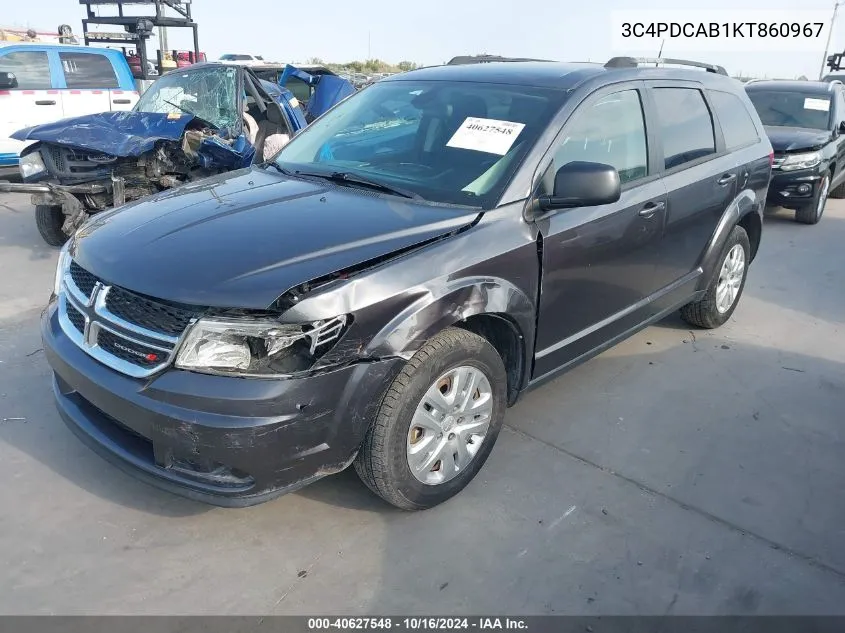 2019 Dodge Journey Se Value Package VIN: 3C4PDCAB1KT860967 Lot: 40627548