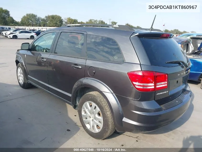 3C4PDCAB1KT860967 2019 Dodge Journey Se Value Package