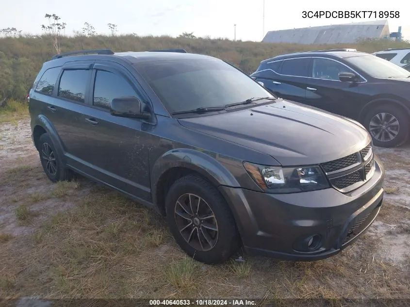 2019 Dodge Journey Se VIN: 3C4PDCBB5KT718958 Lot: 40640533