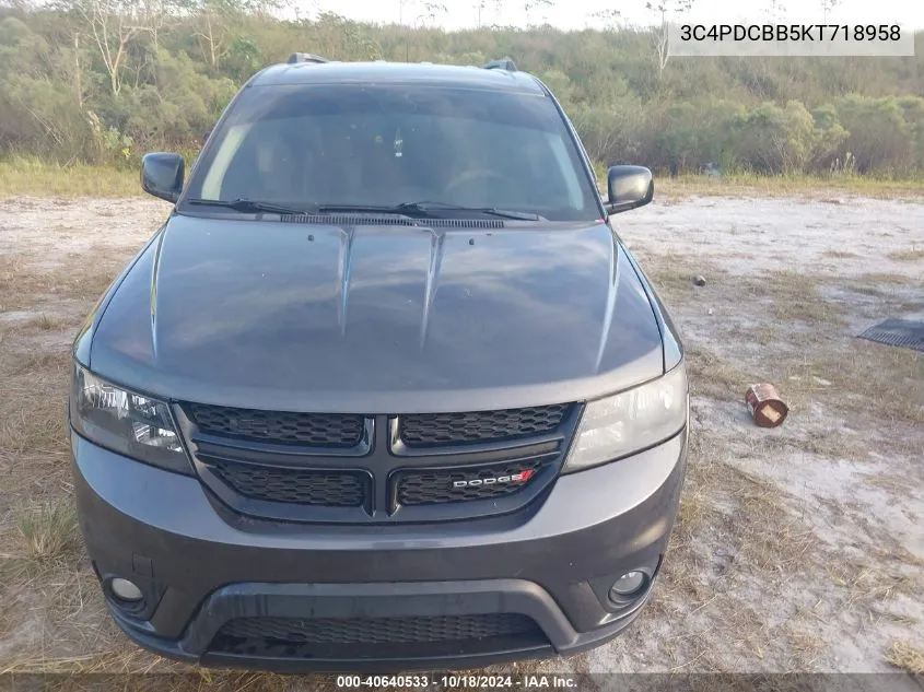 2019 Dodge Journey Se VIN: 3C4PDCBB5KT718958 Lot: 40640533