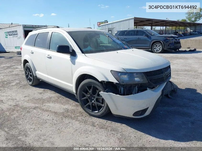 3C4PDCBG1KT694492 2019 Dodge Journey Se