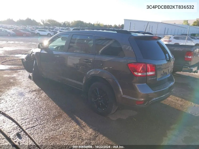 2019 Dodge Journey Se VIN: 3C4PDCBB2KT836532 Lot: 40656956