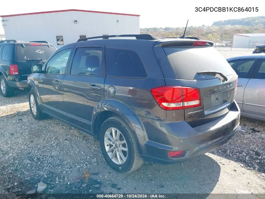 2019 Dodge Journey Se VIN: 3C4PDCBB1KC864015 Lot: 40664729