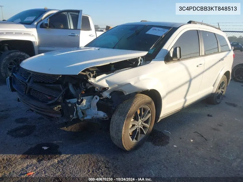 2019 Dodge Journey Se VIN: 3C4PDCBB3KT848513 Lot: 40670230