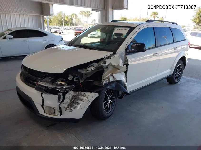 2019 Dodge Journey Se VIN: 3C4PDCBBXKT718387 Lot: 40686564