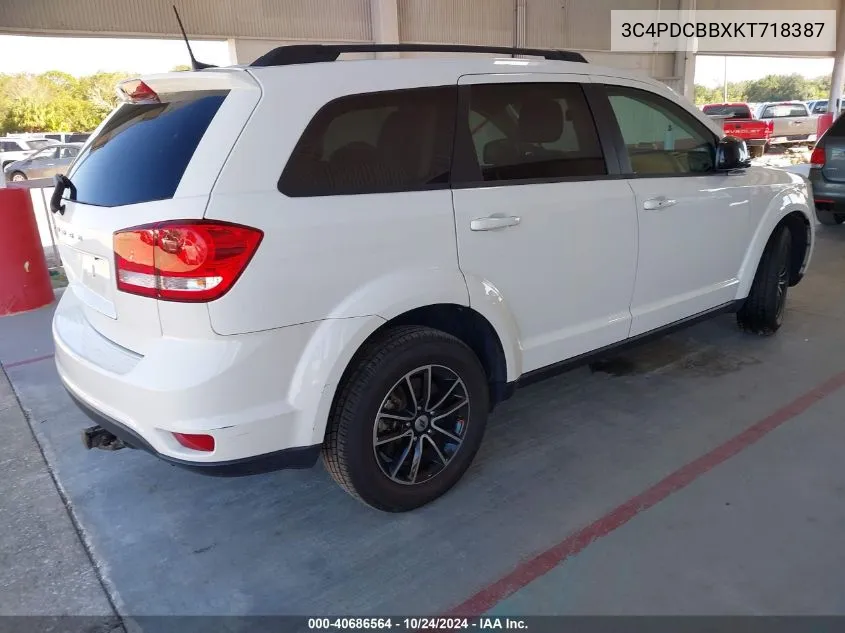 2019 Dodge Journey Se VIN: 3C4PDCBBXKT718387 Lot: 40686564