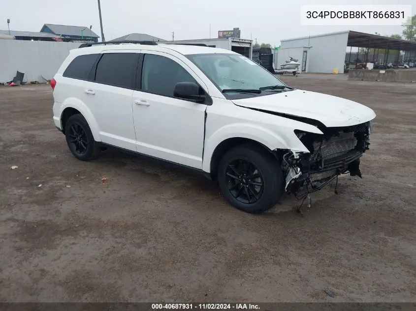 2019 Dodge Journey Se VIN: 3C4PDCBB8KT866831 Lot: 40687931