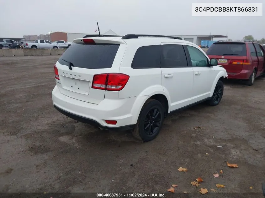 2019 Dodge Journey Se VIN: 3C4PDCBB8KT866831 Lot: 40687931