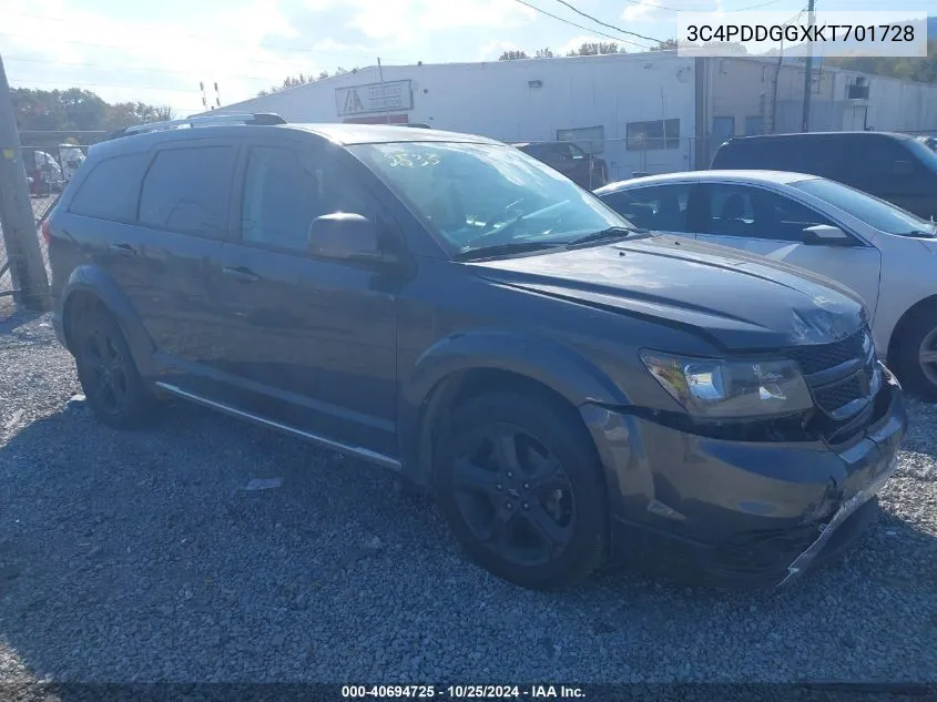 2019 Dodge Journey Crossroad Awd VIN: 3C4PDDGGXKT701728 Lot: 40694725